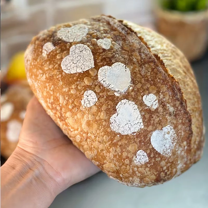 @*9-piece Reusable Bread Baking Template, 5.9 X 5.9 Inches - For Artistic Decoration, Baking Decoration Template
