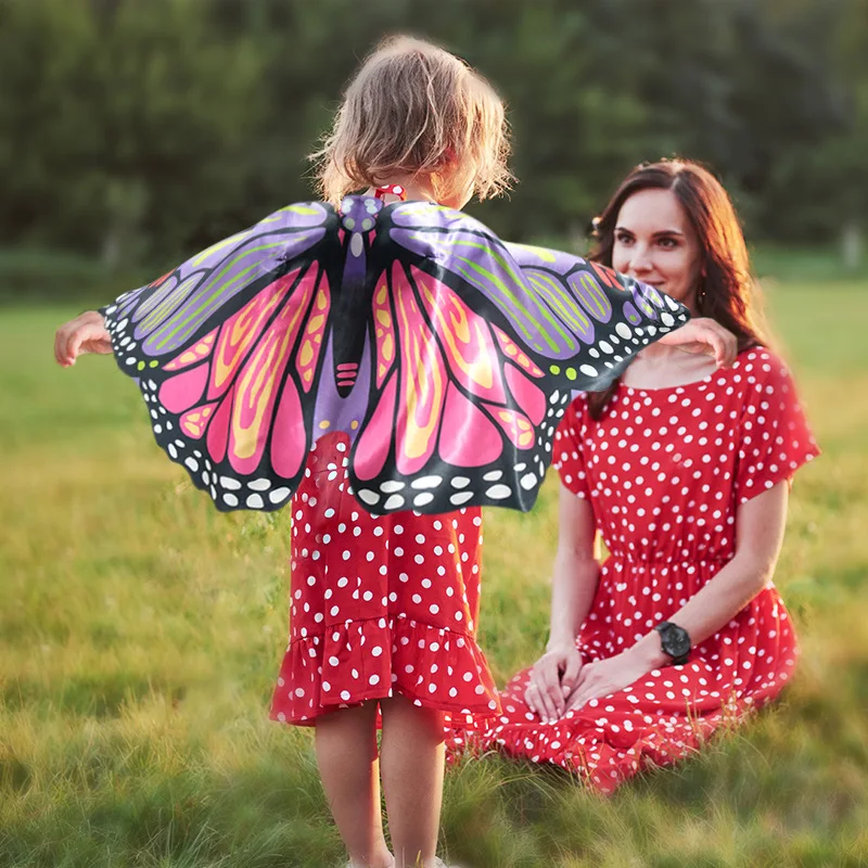 Halloween children's butterfly wings ponchos fairy backwear boys and girls perform props party