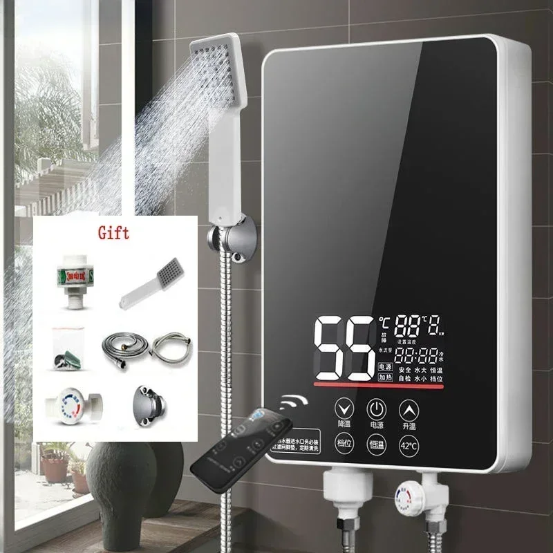 Petit chauffe-eau électrique instantané sans réservoir, chauffage intelligent de l'eau, température constante, maison