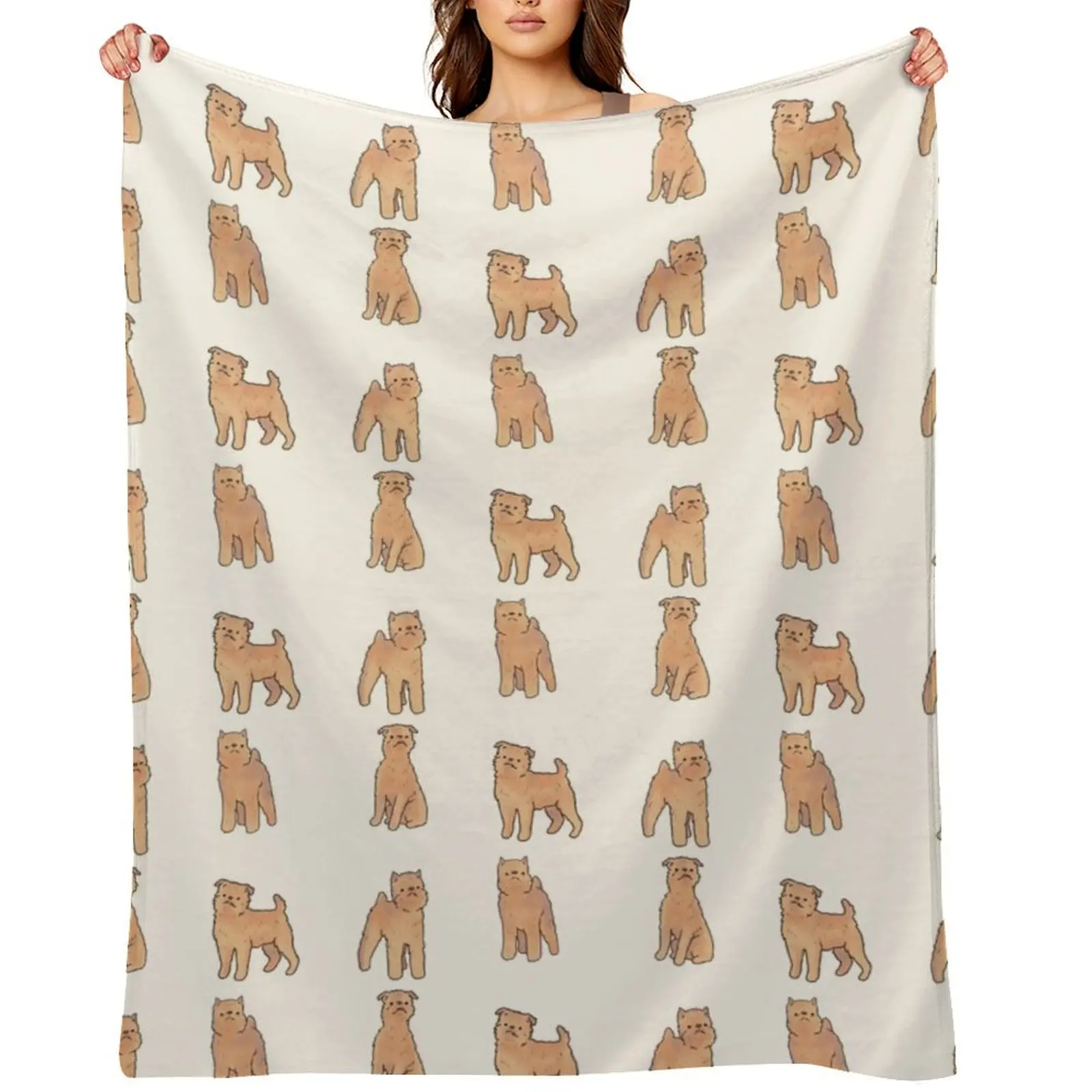 

brussels griffon dog pack Throw Blanket Luxury Thicken Bed Fashionable Hairys Warm Blankets