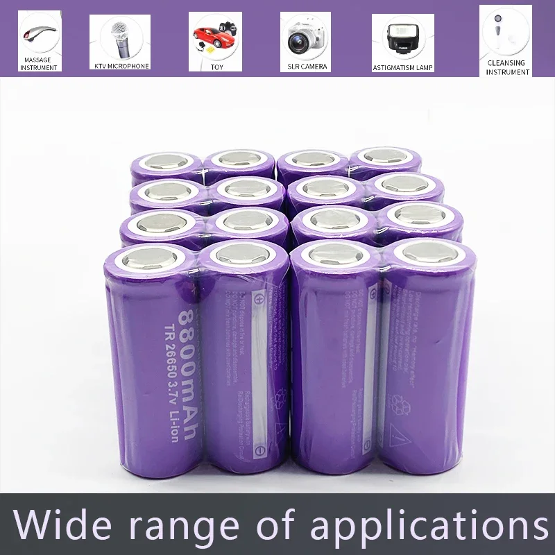 New Original 26650battery 3.7V 8800mAh Lithium-ion Rechargeable Battery, Suitable for Flashlight DIY and Other Fields,