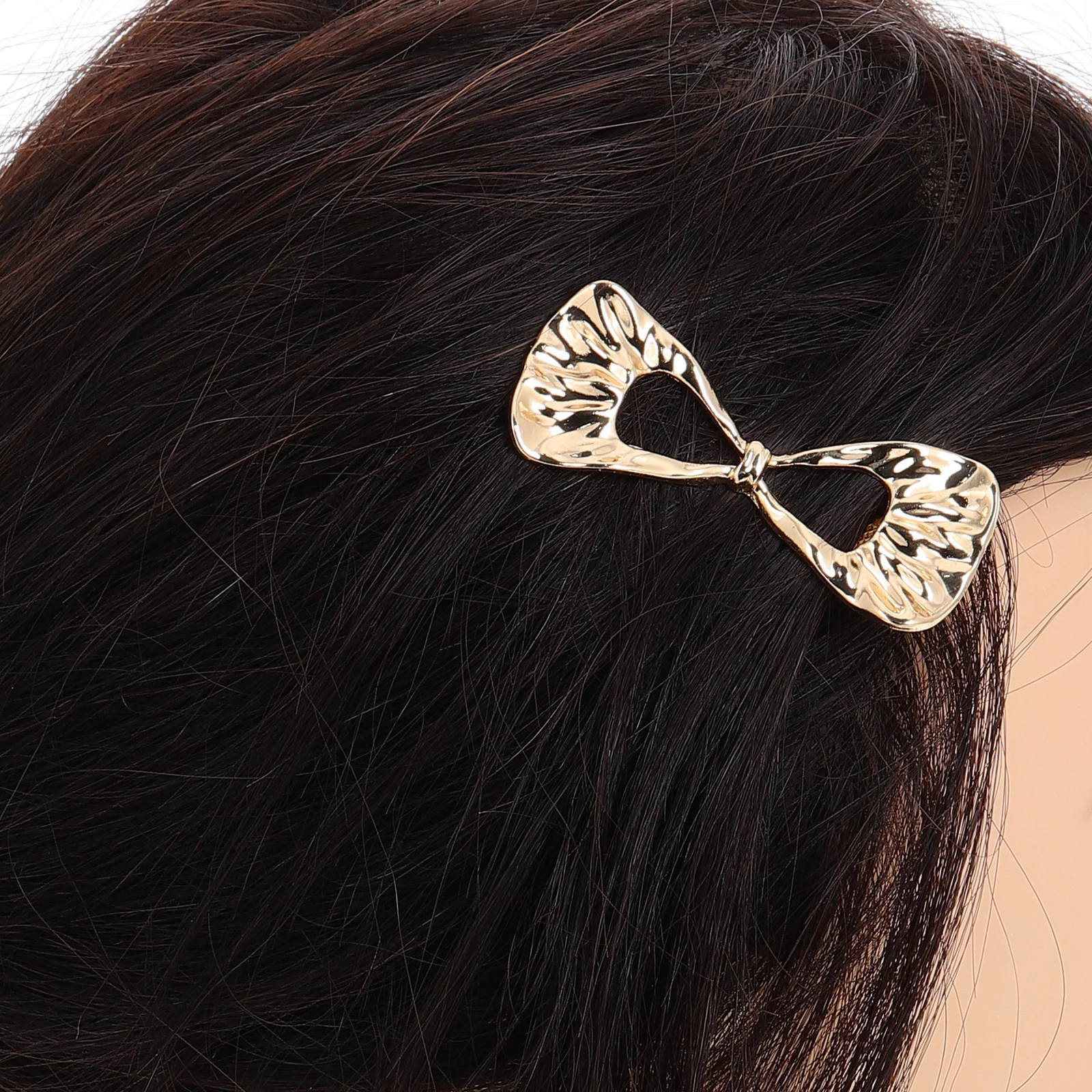 

2Pcs Bow Hair Clips Metal Gold Small Alligator Clip Side Bang Hairpins Elegant Hair Accessories Women Daily Use