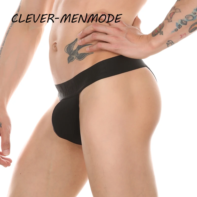 

Men's Sexy Mini Sheer Ice Silk Underwear Suspender Transparent Thong Big Bag Pocket Split Lingerie Comfort Panties Sissy Gay