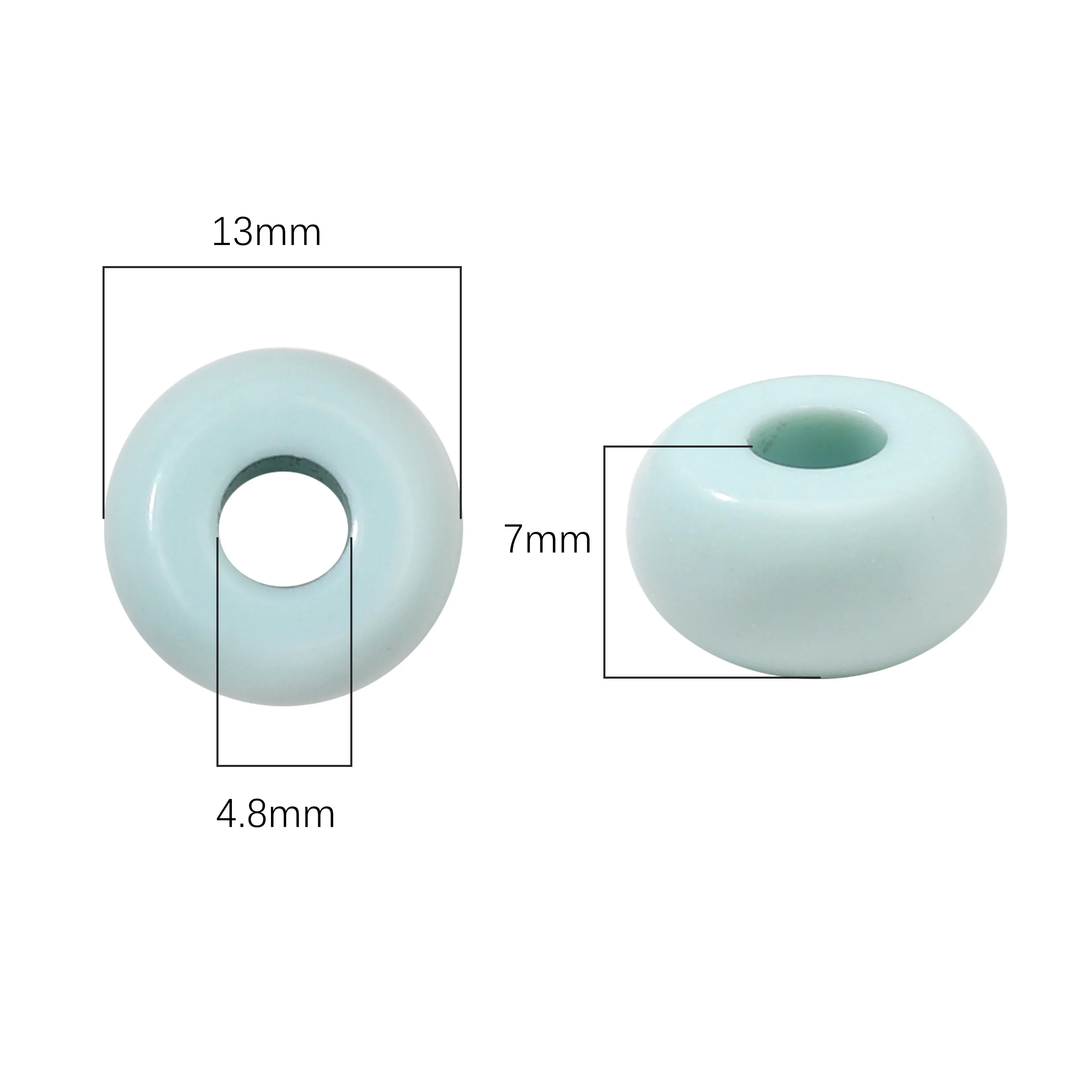 58-290Pcs 13x7mm Acrylic Large Hole Cream Color Flat Round Beads Spacer Beads For Jewelry Making DIY Keychain Charms Accessories image 6