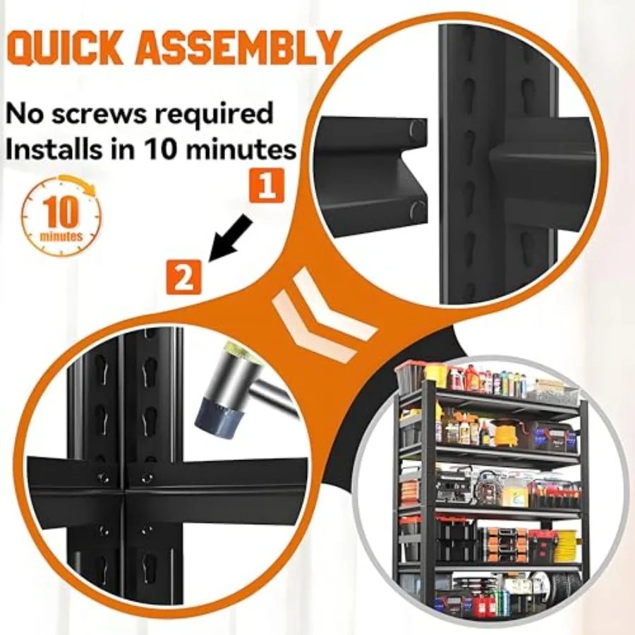 رفوف جراج قابلة للتعديل من 5 طبقات شديدة التحمل للتخزين الكبير في قواعد المرآب والمستودعات التي تحمل ما يصل إلى 3000 رطل دورا #5