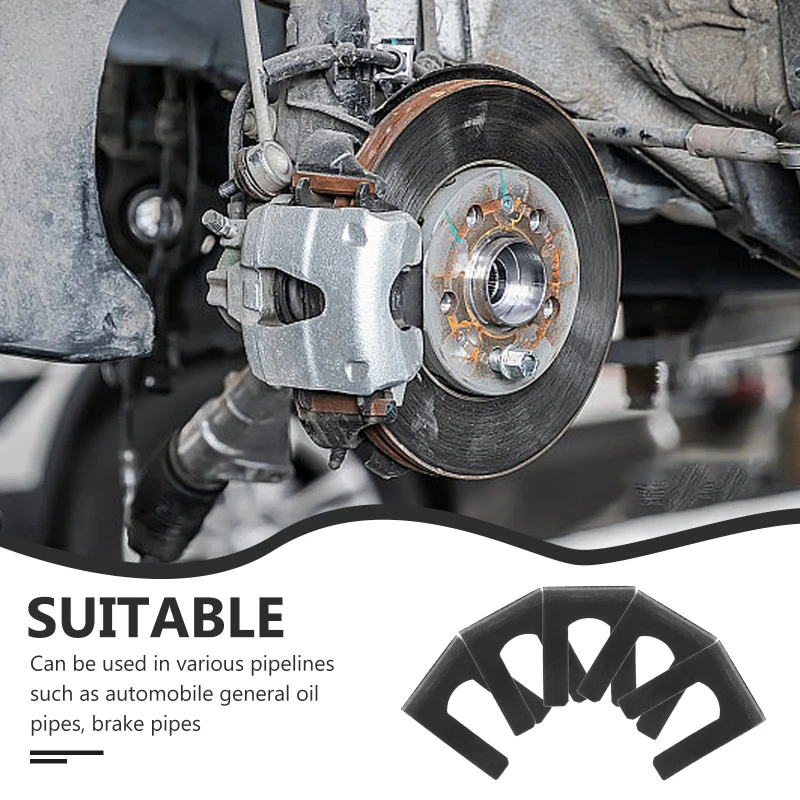 

10pcs Oil Pipe Steel Clips Brake Pipe Iron Clip Automotive Universal U-Shaped Steel Clips Handbrake Cable Fastener VR8163364