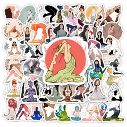Yoga Pose Stickers Mountain Warrior Tree Pose Aesthetic DIY Gift Toys Decal Scrapbook Phone Decorative Bottles Waterproof