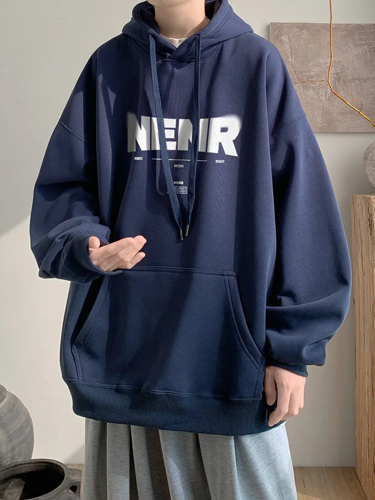 

Мужская толстовка оверсайз из плотного материала, весенне-осенняя, модная, винтажная, в американском повседневном стиле, уличная одежда