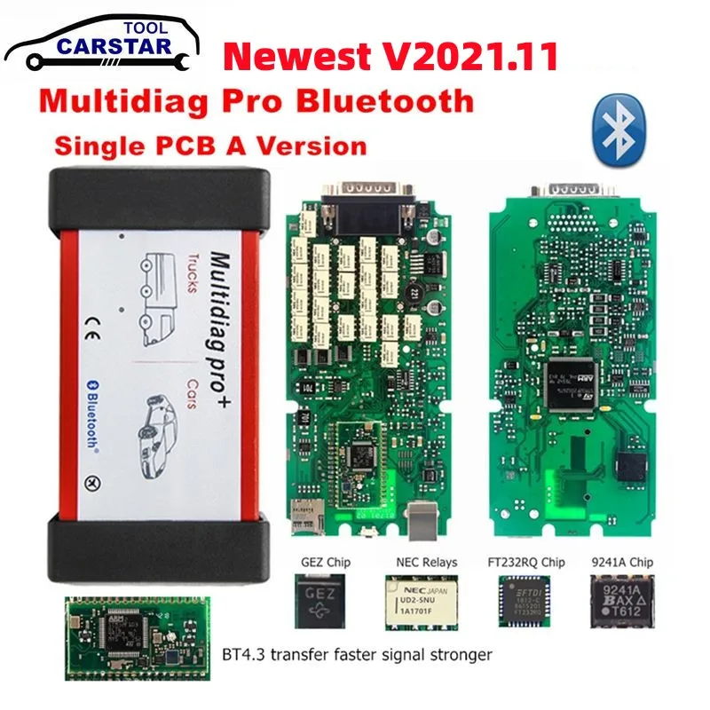 

A+++ Quality VD 150 2020.23 2021.11 Multidiag Pro+ VD150 Single PCB Board TCS Pro Scanner OBD2 Code Reader for Cars/Trucks