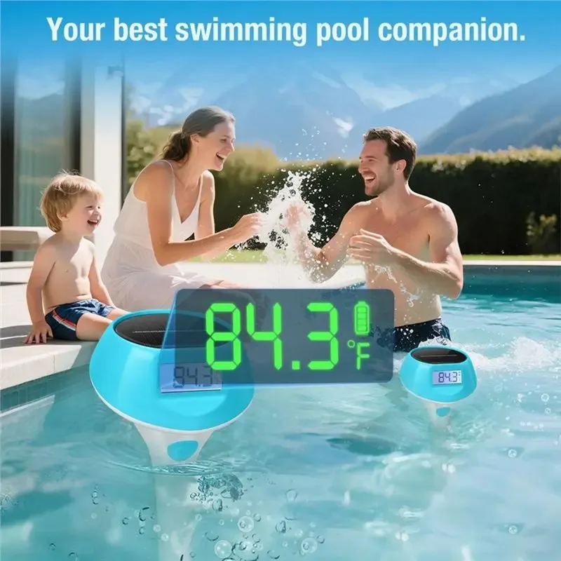 Solar Digital Pool Thermometer Floating Solar Pool Light 22 Colors 5 Modes For Pool Outdoor Parties