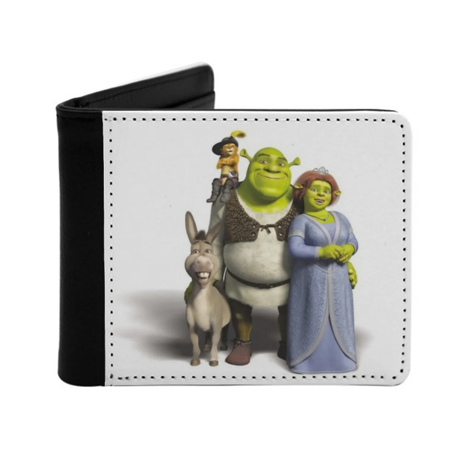 Shrek Fiona Donkey And Puss In Boots Personalized Wallet For Men And Women Pu Leather Short Pocket Purse Shrek Fiona Donkey