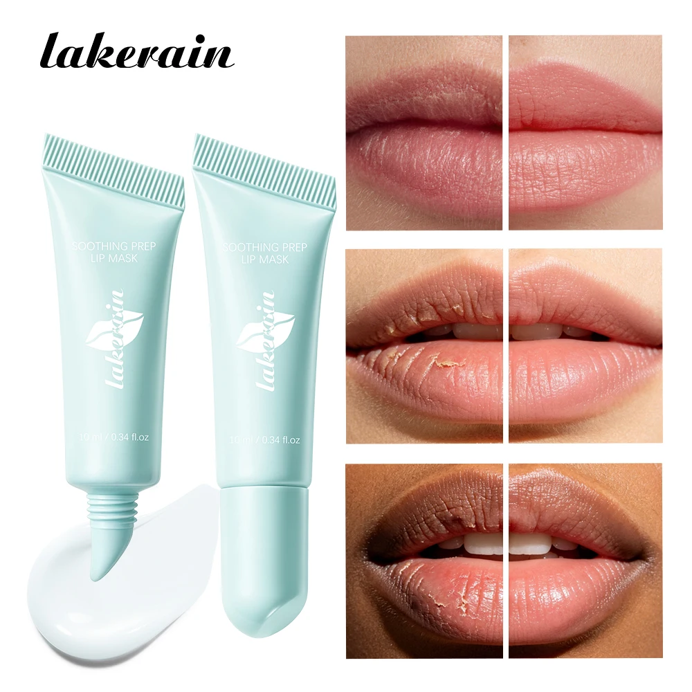 Lakerain Soothing Prep Lip Mask Deep Moisturizing Gentle Exfoliate Rich Color Rendering Cool Soothing Lips Tearable Lip Mask