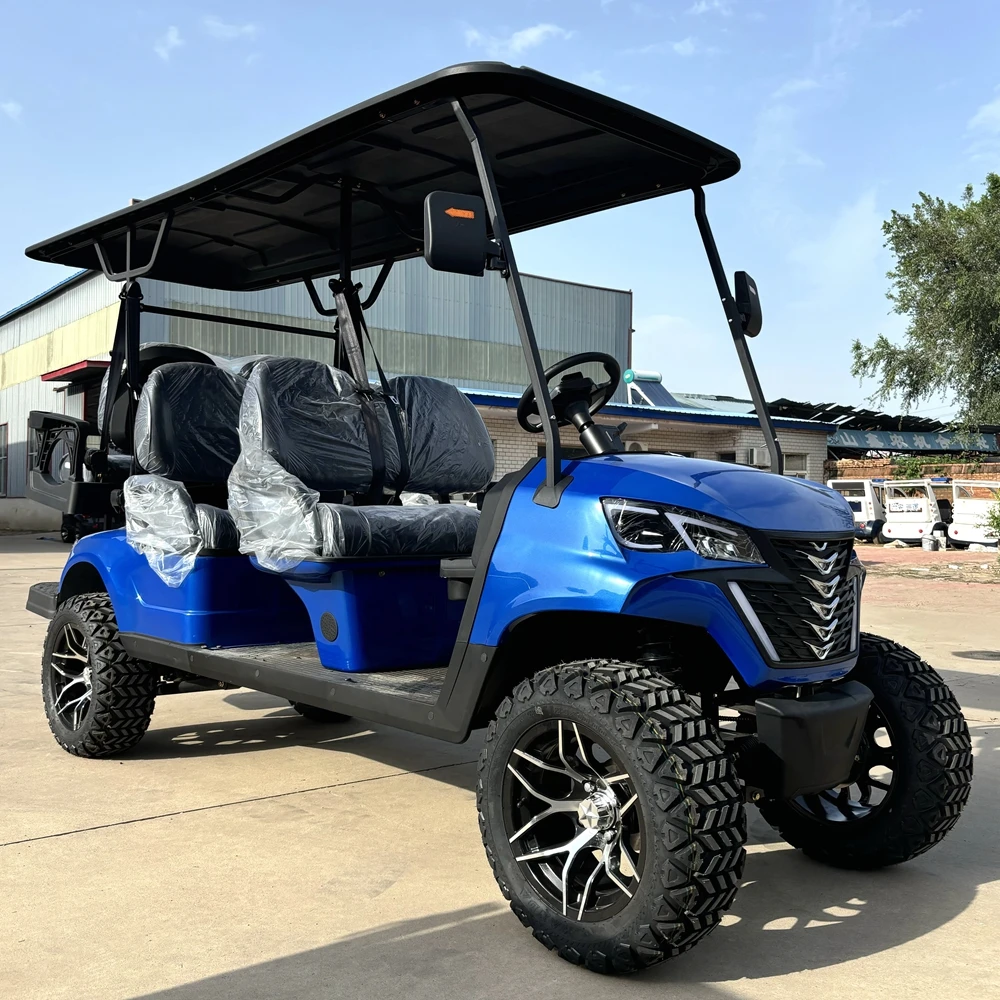 Higher Ground Clearance 48V / 4KW 6 Seats Electric Sightseeing Car Offroad Buggy 4+2 Seats Customizable Hunting Golf Cart