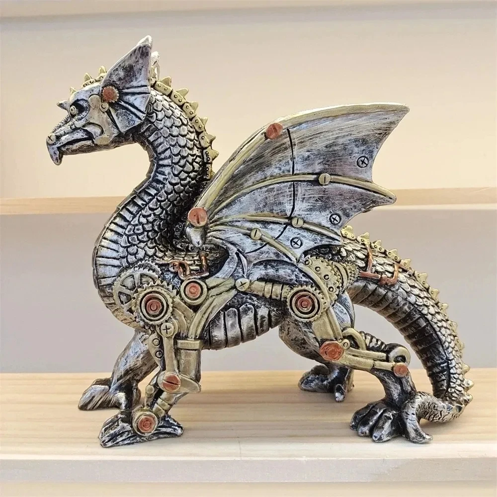 

Steam Machinery Punk Animal Ornament Resin Figurine Crafts Mechanical Dog for Home Bedroom Office Desktop Decoration