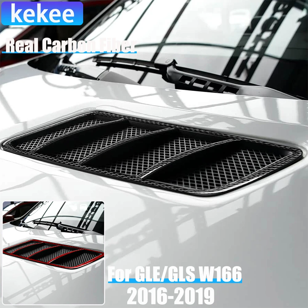 

Real Carbon Fiber Car Accessories Hood Decorative Trim Cover Soft Sticker For Mercedes-Benz W166 GLE/GLS 2016 2017 2018 2019