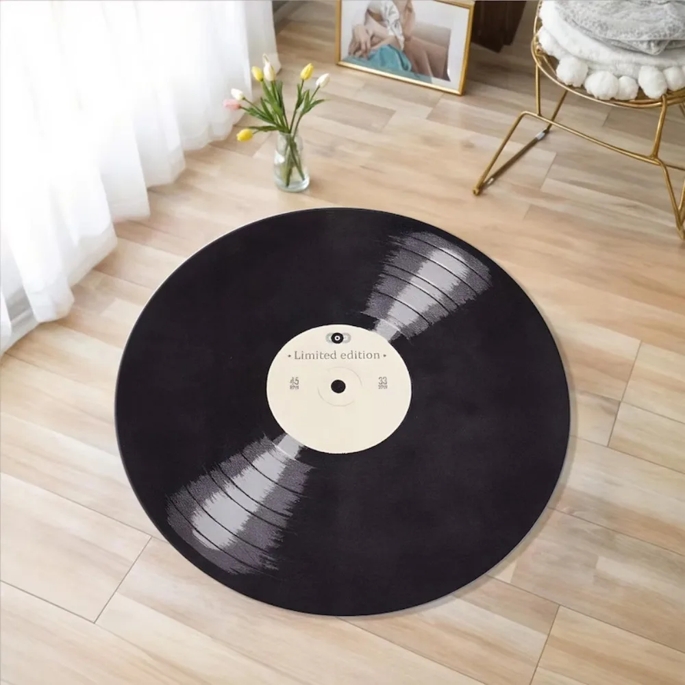 Alfombra de Vinilo Retro Lavable a Máquina, Regalo para Amantes de la Música, Alfombra para Sala de Audiovisual, Dormitorio, Pasillo, Sala de Estar, Porche