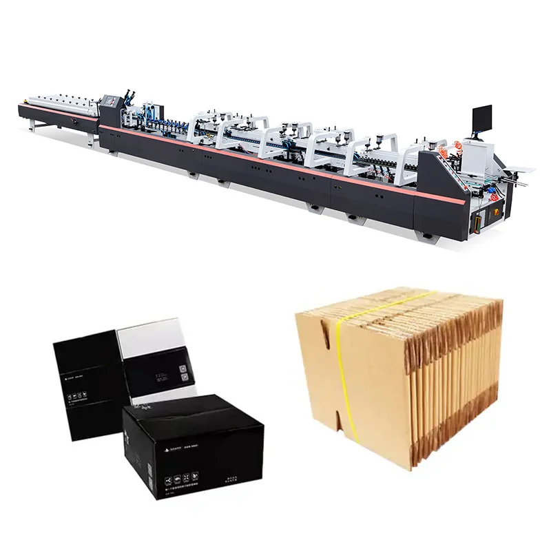 Hot Melt 4-6 Points Box Pasting Machine Paper Corrugated Cardboard Box Folder Gluer Machine