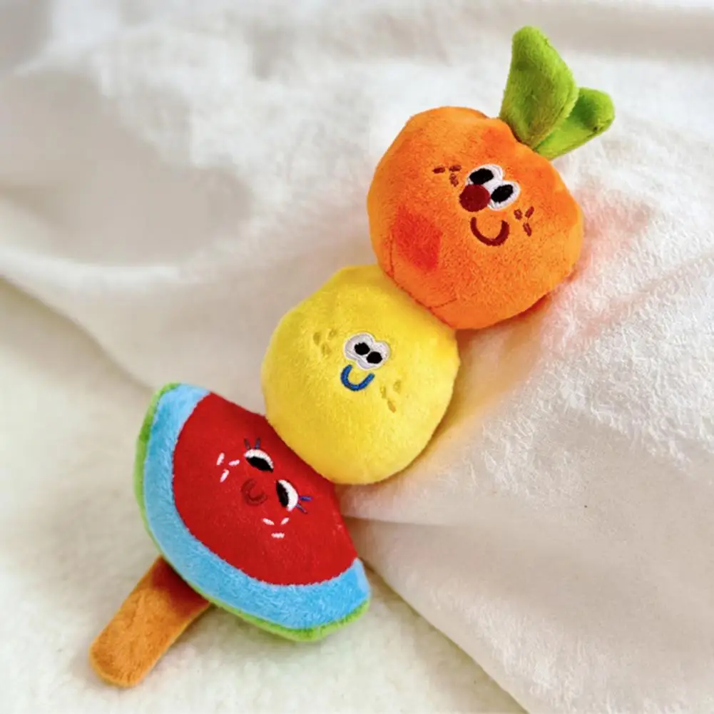 

Cute Plush Dog Chew Toy Squeaky Fruit shape Puppy Teething Interactive Tug-of-War Toy for Dogs play Entertainment