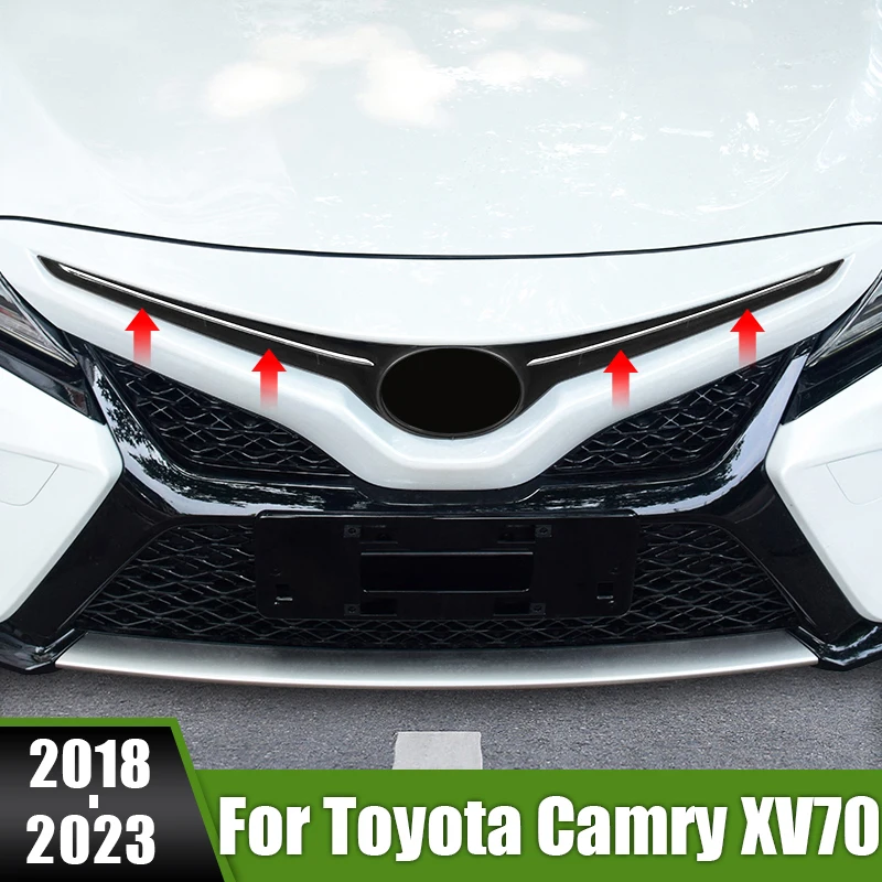 

For Toyota Camry XV70 SE XSE 2018 2019 2020 2021 2022 2023 Stainless Car Grille Front Bumper Trim Cover Body Exterior Strips