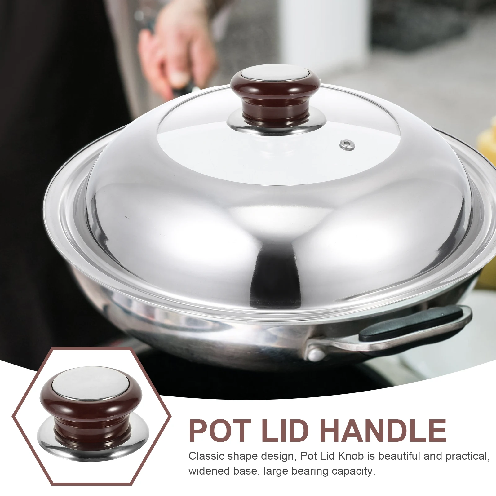 

Lid Handle Ergonomic Replacement Pot Handles Knob Pan Cover for Cookware Universal