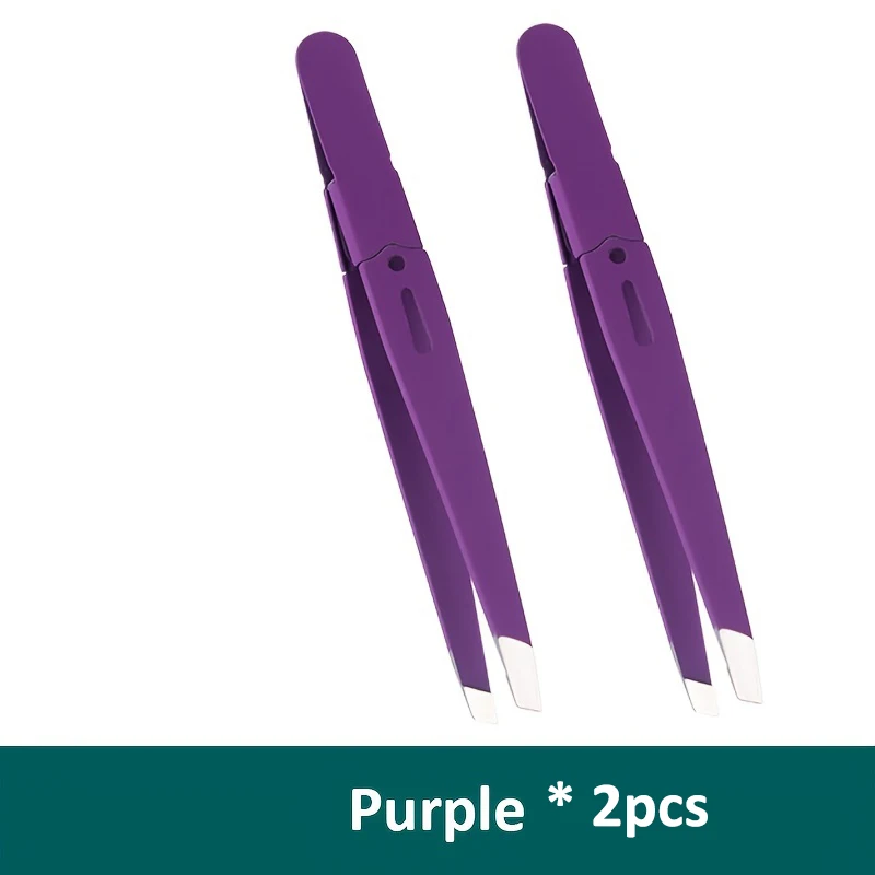 Eyebrow Tweezer Colorful Hair Beauty Fine Hairs Puller Stainless Steel Slanted Eye Brow Clips Removal Makeup Tools