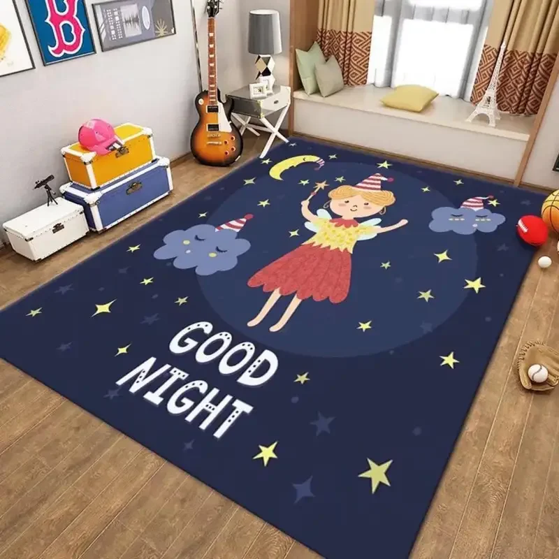 VIKAMA-alfombra con estampado de vellón de cristal para dormitorio, manta de noche con dibujos animados, para sala de estar, sofá y dormitorio