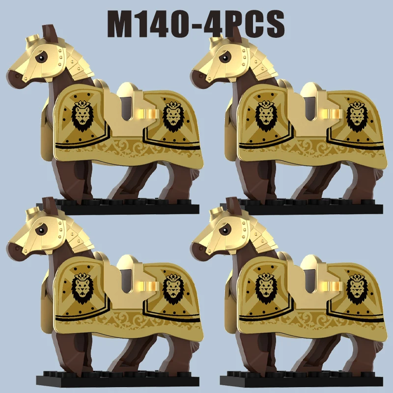 Mittelalterliche Burg Militär Warhorse Serie Bausteine Soldat Figuren Montieren Sattel Ritter Zubehör Wildschwein Ziegel Spielzeug