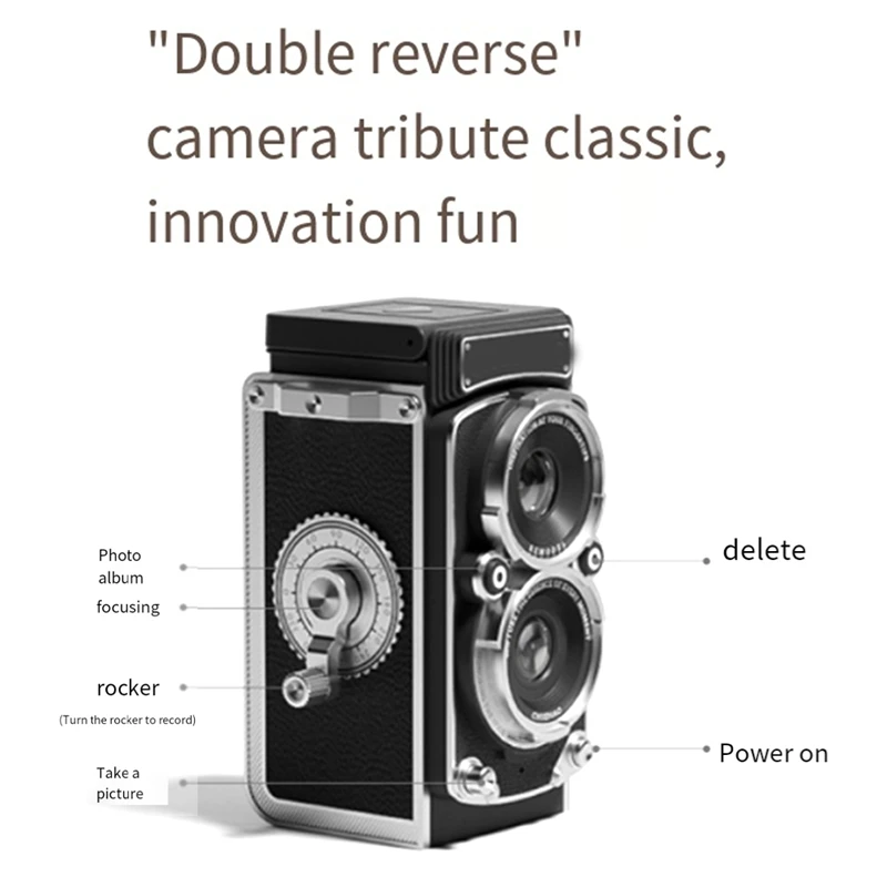 كاميرا CCD مزدوجة منعكس 1080P فيديو للصور كاميرا غير احترافية هدية عيد ميلاد للأطفال