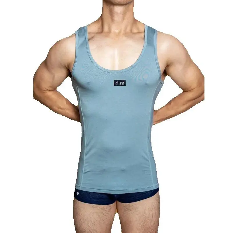 Men's Solid Color Base Layer Tank Top Sexy Smooth Home Fitness Thin Breathable Strap Modal Sports Vest
