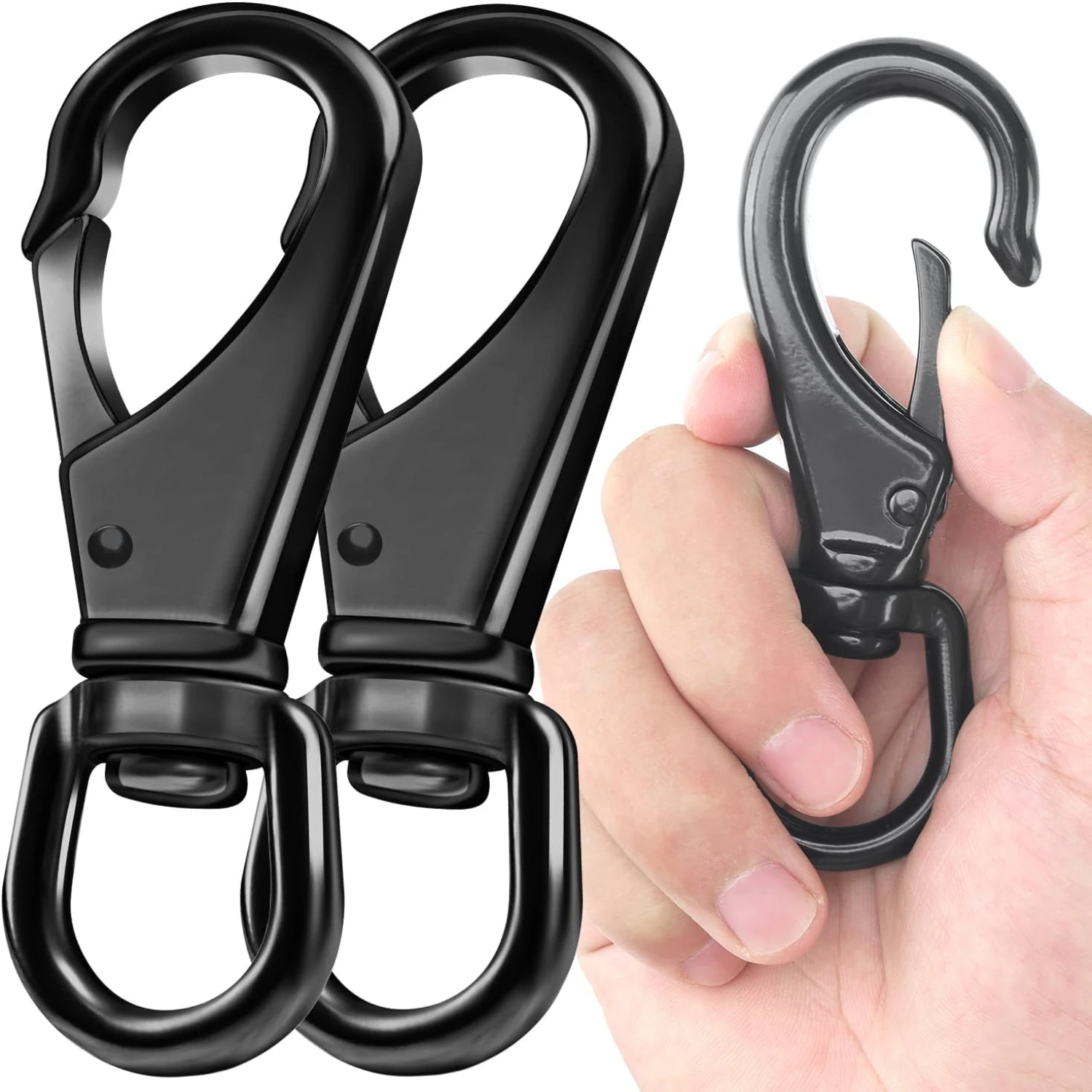 2 PCS Swivel  , 4.62 inch Swivel , 220 LBS Capacity Heavy Duty Flag Clips, Swivel Carabiner, Stainless Steel Swivel Eye Snaps, S