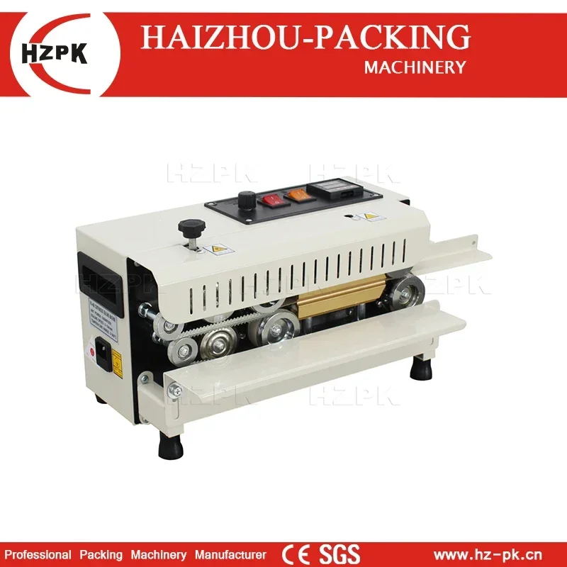 

HZPK MINI Small Bag Packing Continuous Band Sealing Machine Plastic Bag Sealer Tabletop Easy Operation FR-400