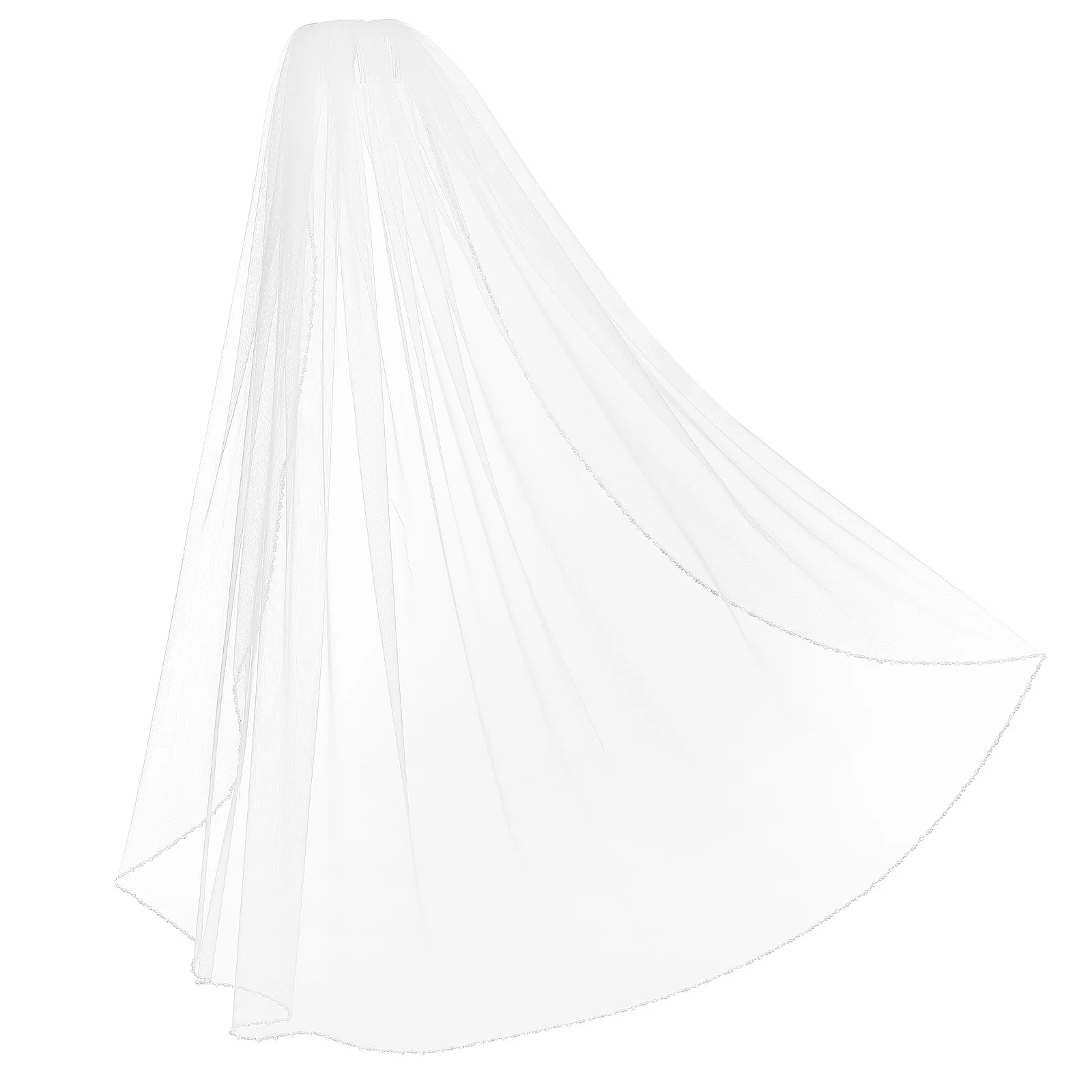 

Pearl Bridal Veil Short Wedding Accessories White Crystal Veils Bridesmaid Bride Hair Piece Comfortable Fabric Exquisite