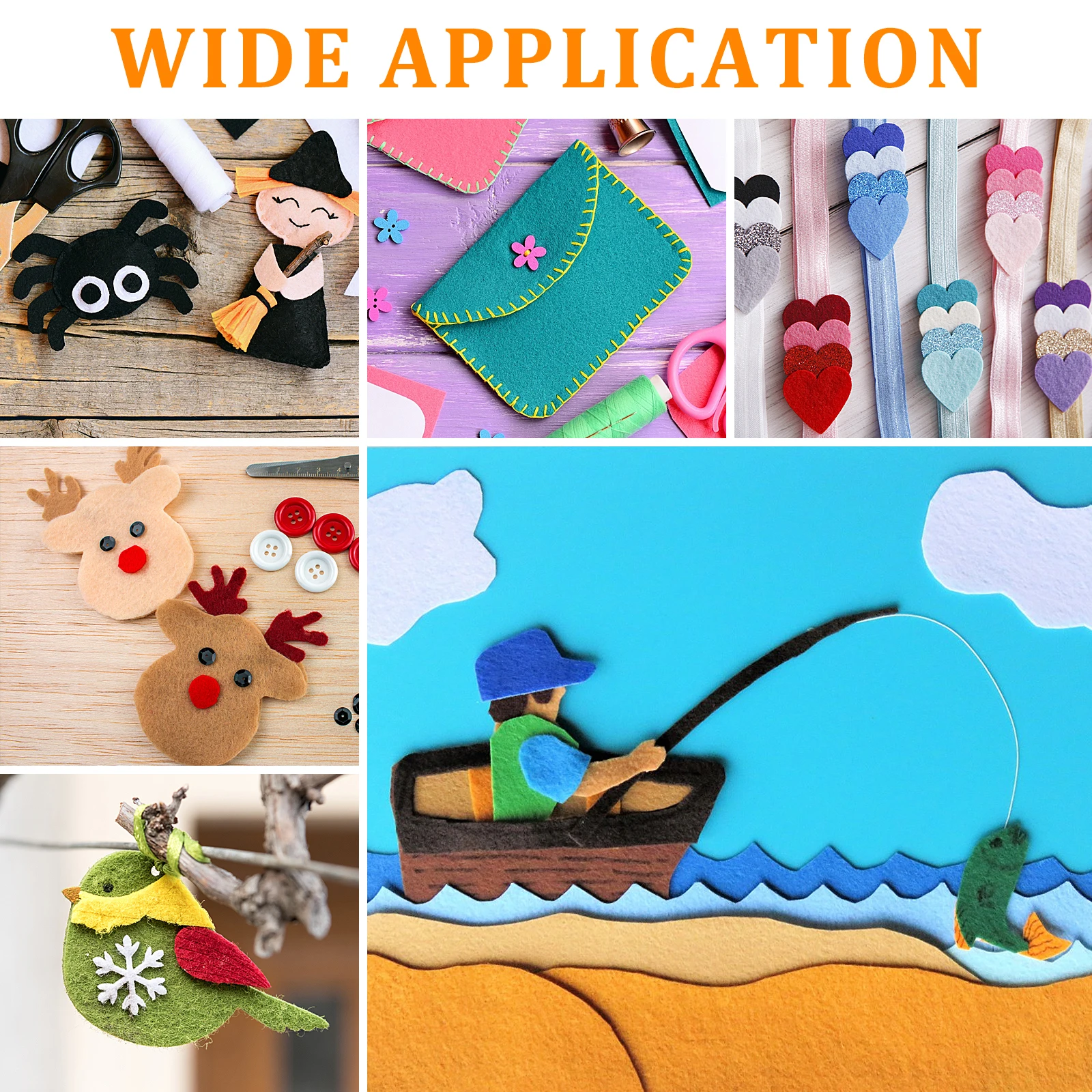 

40 pcs Fabric Sheets Colorful Sewing Craft Patchwork Craft Felt Fabric Sheet Diy Greeting Cards Adults