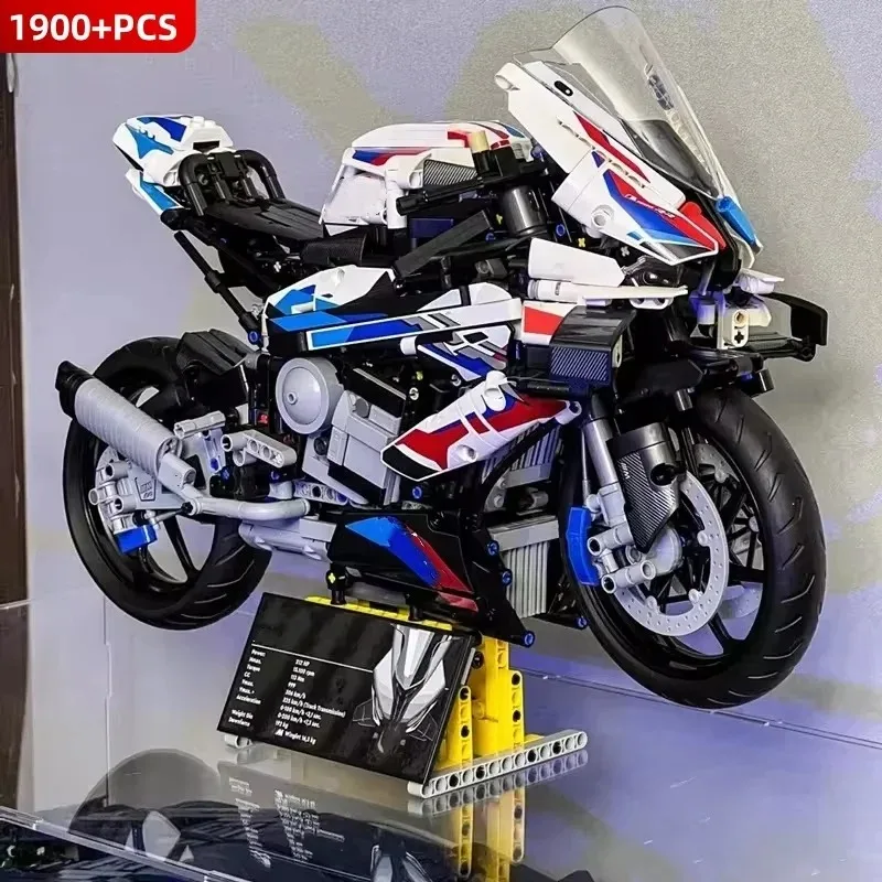 M1000RR motorcycle, 1920 pieces, heavy-duty motorcycle technology, compatible with 42130 MOC, building blocks, toys