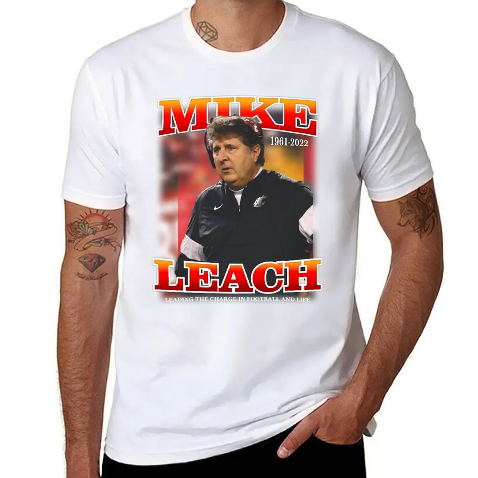 MIKE LEACH T-shirt tops sports fans t shirts for men