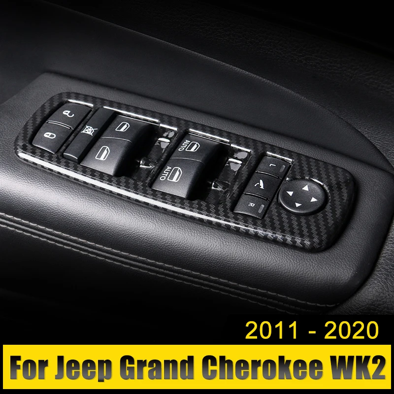 For Jeep Grand Cherokee WK2 2011 2012 2013 2014 2015 2016 2017 2018 2019 2020 Car Window Glass Lift Switch Button Cover Trims