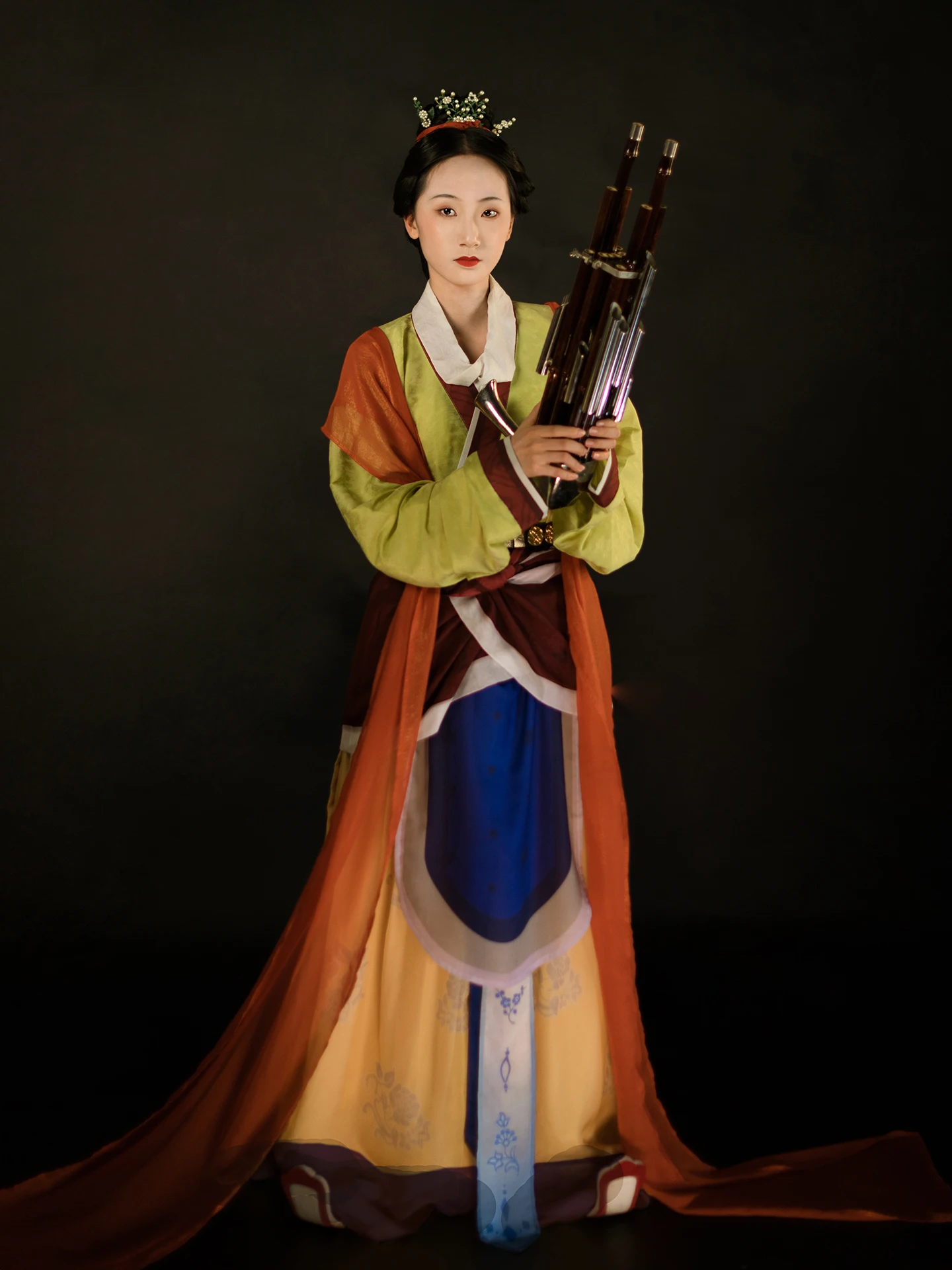 

Реплика женского традиционного китайского костюма Ханьфу с воротником до талии в стиле храма Цзинь в Тайюане, от Hekelu