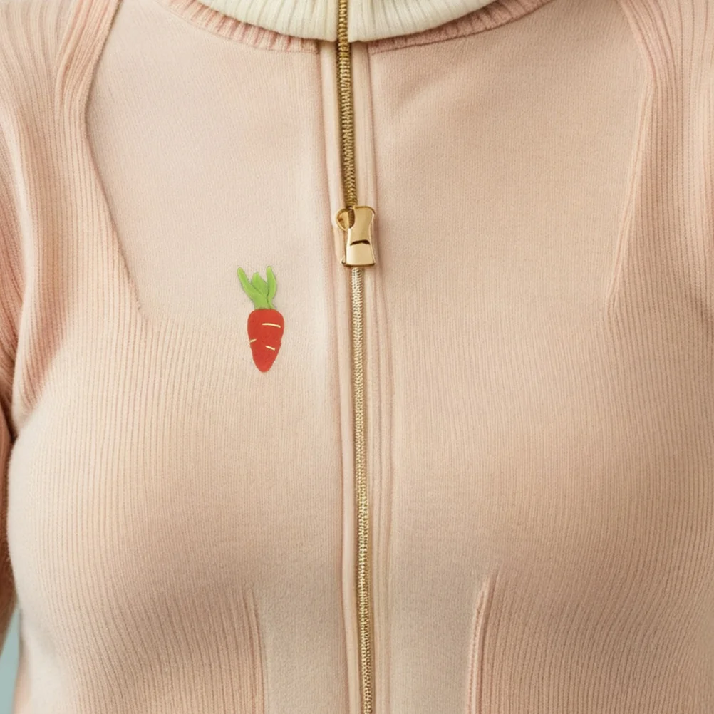 

5pcs Felt Carrot Brooches Lifelike Easter Decorations Wool Felt Diy Craft Supplies Vegetable Ornament For Hats Clothing Hair