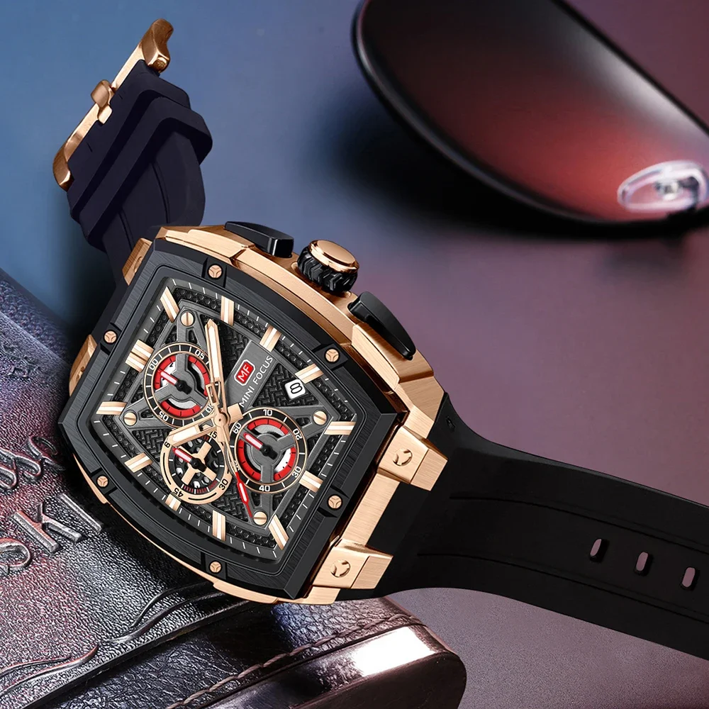 นาฬิกาข้อมือผู้ชาย MINI FOCUS 0602G สปอร์ต ควอตซ์ กันน้ำ พร้อมปฏิทิน เรืองแสง โครโนกราฟ