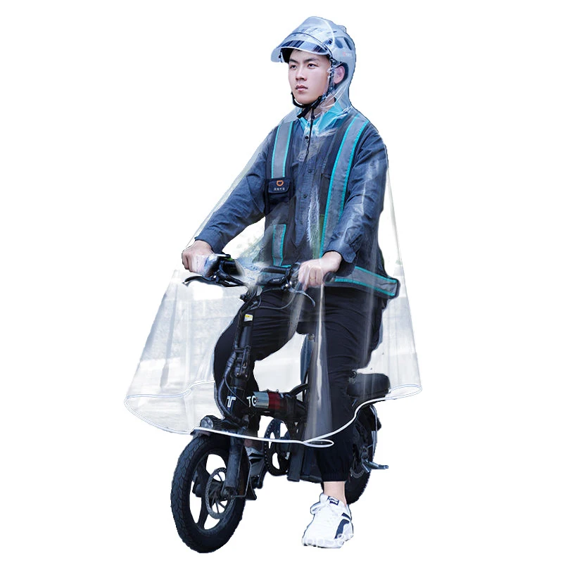 Cycling Rain Coat Jacket Capes Rain Poncho Hooded Mobility Scooter Rain Cover Motorcycle Transparent Long Full Body Waterproof