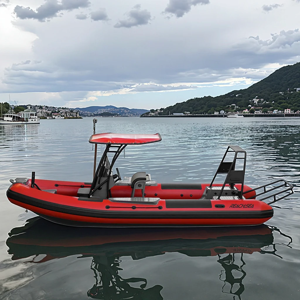 6m-7m Aluminum RIB 21ft 22ft Center Console Hypalon Inflatable Boat 12 Person Rigid Hull Luxury Patrol view 6