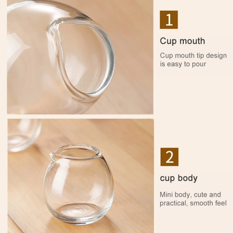 15ml Glass Milk Cup Japanese Small Milk Cup Heat Resistant Milk Pot Coffee Milk Can Flavoring Cup Mini 15cc Clear Breakfast Cup