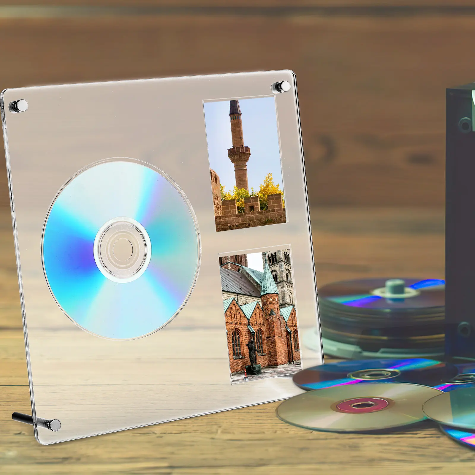 Подставка для CD-дисков и фотокарточек K-pop, акриловая прозрачная компактная настольная полка-держатель, многофункциональная, прочная, элегантная.