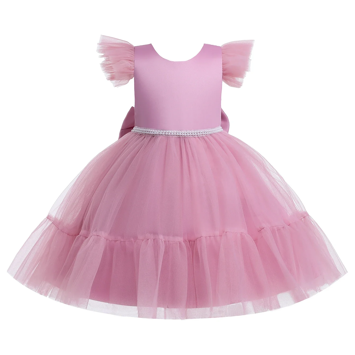 Girls Party Dresses 4 Colors 110cm-150cm Wedding Dress Pink Ball Gown Baby Children Skirt Vestidos Princess