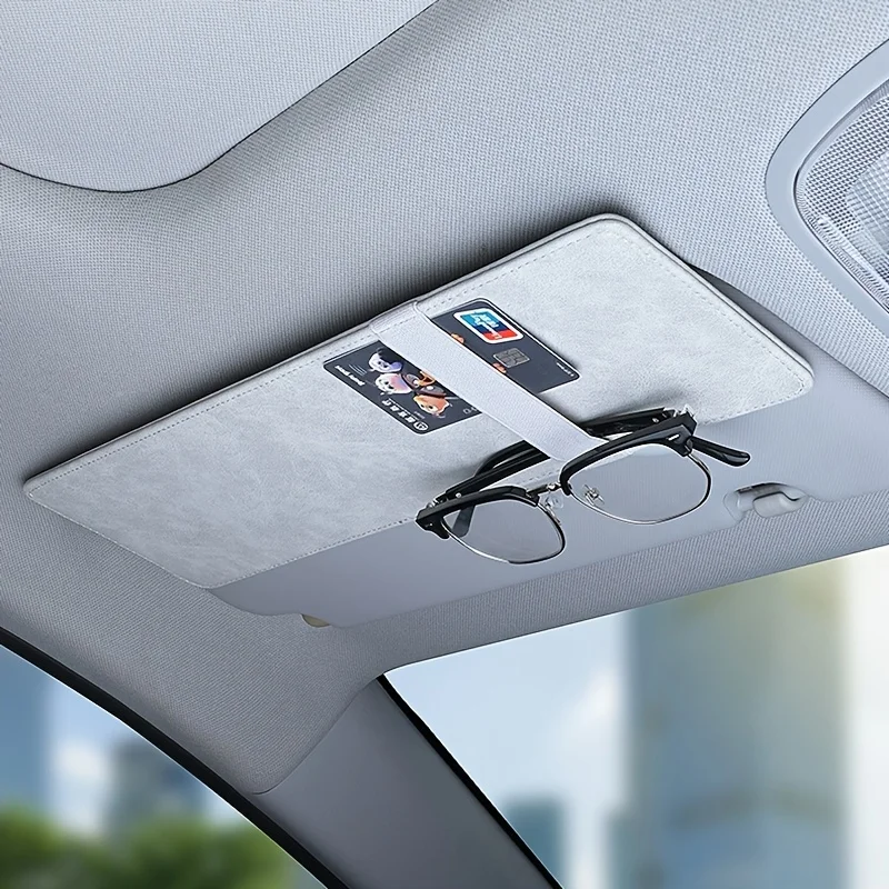 

General Motors sun visor extension panel, foldable sun visor, sun visor storage accessory, sunglasses storage accessory