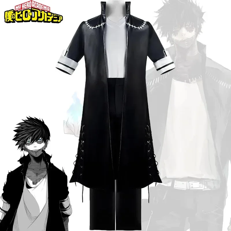 

Dabi Cosplay Costume My Hero Academia Anime Black Uniform Jacket Coat Shirt Pants Adult Men Halloween Party Carnival Suits Sets