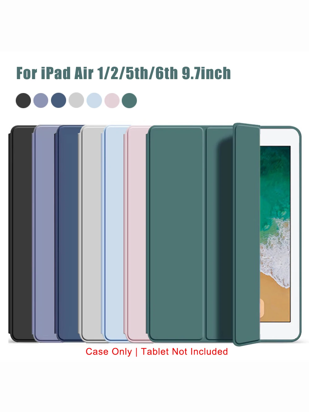 Tri-fold Flip Case Voor iPad Air 1 2 9.7 ''2013 2014 2017 2018 5e 6e Gen 9.7'' A1893 Magnetische Stand PU Lederen Beschermhoes - afbeelding 2