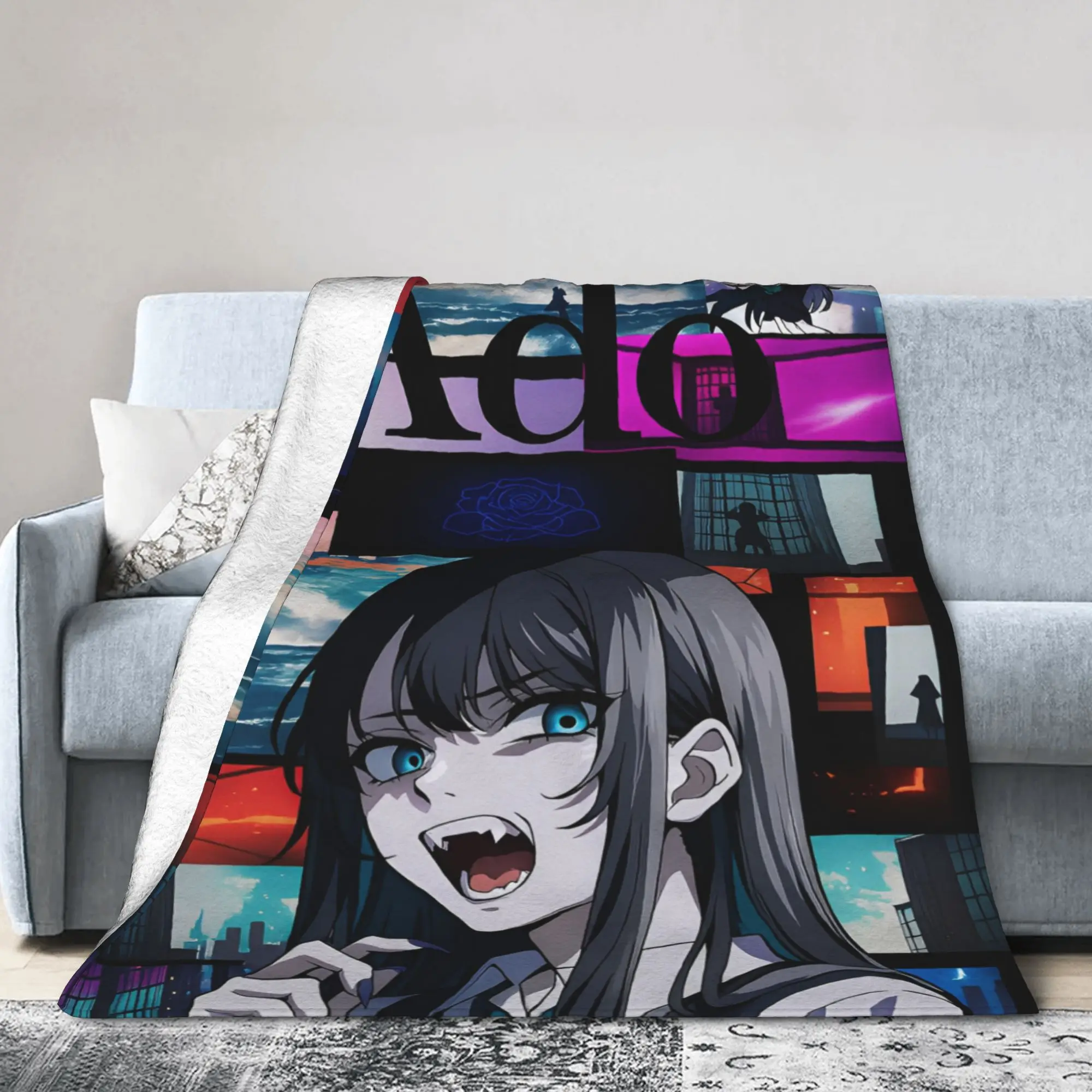 Ado Hibana World Tour Blanket Japan Singer Wool Funny Warm Throw Blanket for Bedspread Textile Decor