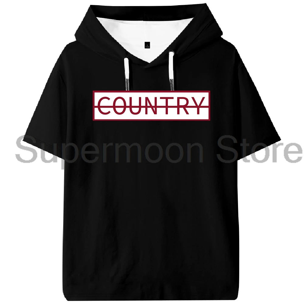 

Sakamoto Days Manga Taro Sakamoto COUNTRY Cosplay Hooded T-shirt Summer Short Sleeve Gym Tee Women Men Outdoor Sportwear Tops