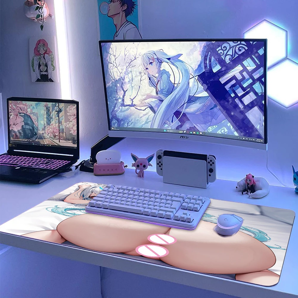 Anime Butt Mousepad Sexy Play Mat Uncensored Hentai Big Ass Adult Character Pad Hip Nude Mouse Pad Custom Size Lewd Girls Erotic